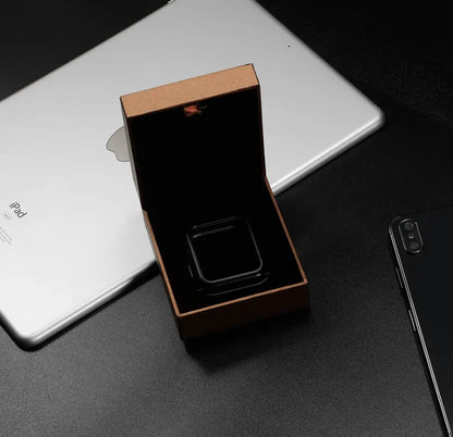 Armored Tempered Glass Watch Shield with Metal-Look Bumper Cover for Apple Watch 38mm-44mm Series 1-6