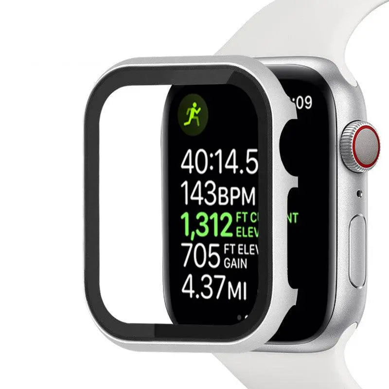 Reinforced Metal Armor Shell with Built-In Hardened Glass Display Shield for 40mm & 44mm Series 4/5/6, 38mm & 42mm Series 1/2/3