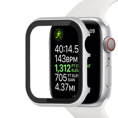 Reinforced Metal Armor Shell with Built-In Hardened Glass Display Shield for 40mm & 44mm Series 4/5/6, 38mm & 42mm Series 1/2/3