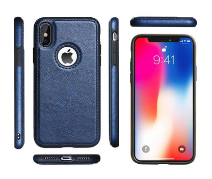Vintage Leather iPhone Case | Precise Fit Shell for iPhone 6-XR with Raised Edges & Camera Protection | Grip-Enhanced Phone Cover
