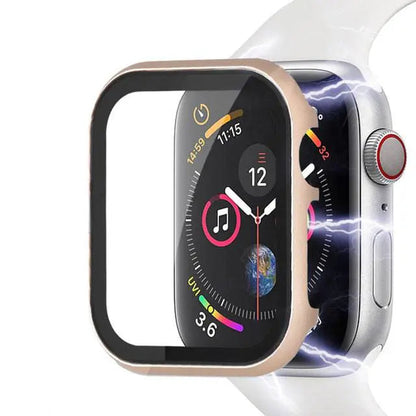 Reinforced Metal Armor Shell with Built-In Hardened Glass Display Shield for 40mm & 44mm Series 4/5/6, 38mm & 42mm Series 1/2/3