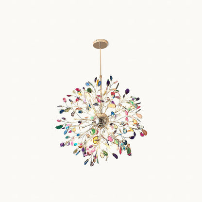 Agate Branch Chandelier 23-Inch Gold Finish Multi-Arm Adjustable G4 Fixture for Dining Room Living Room Statement Lighting Multicolor Natura