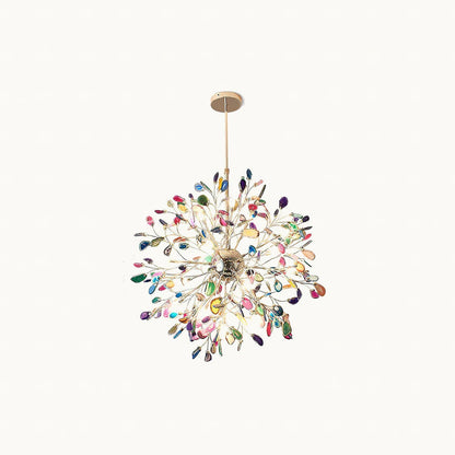 Agate Branch Chandelier 23-Inch Gold Finish Multi-Arm Adjustable G4 Fixture for Dining Room Living Room Statement Lighting Multicolor Natura