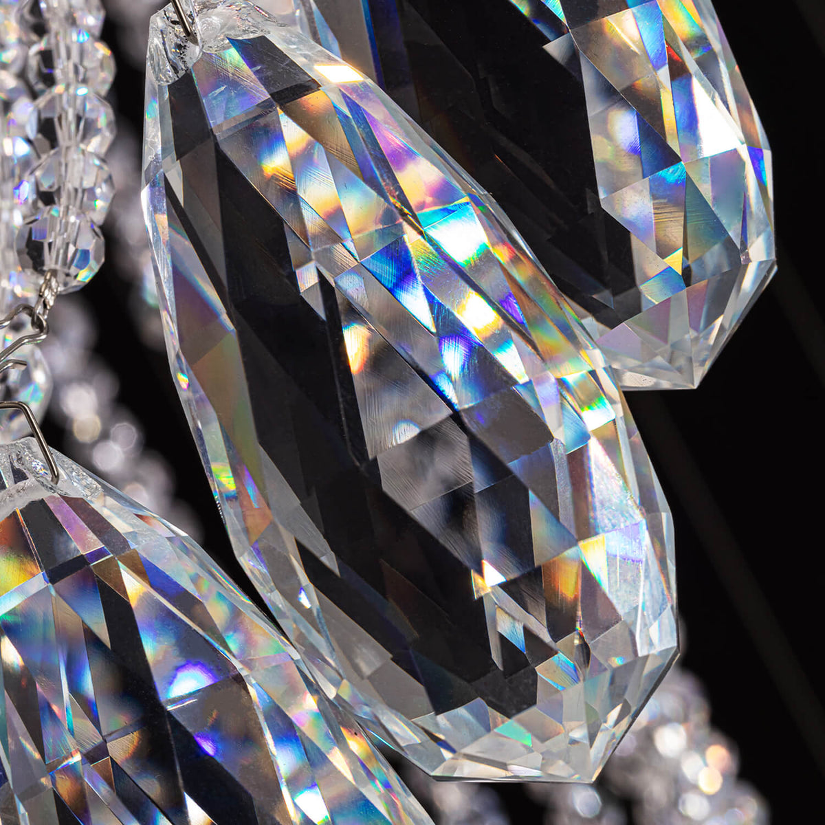 Hanging Light Fixture Cascading Crystal Strands Chrome 47 Inches Tall for Two-Story Foyer Stairwell Hallway Living Room High Ceiling Vertica