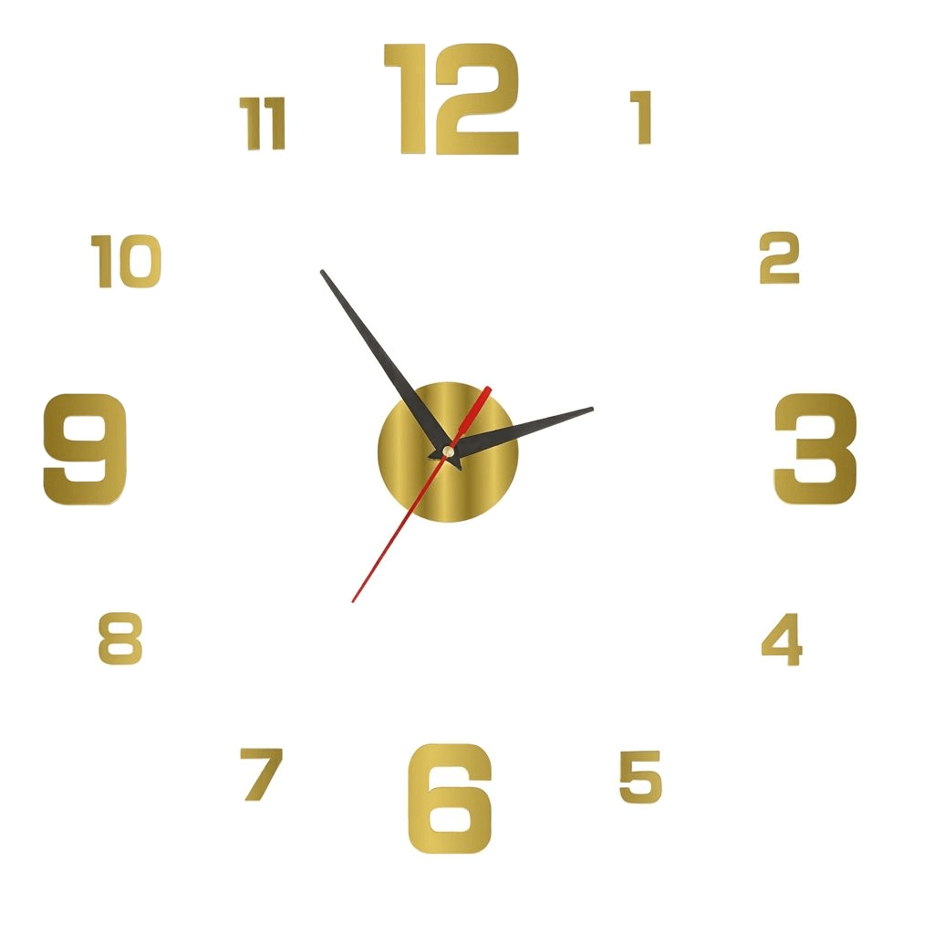 Modern 3D Frameless Wall Clock with Luminous Numbers – DIY Silent Movement, Customizable Layout for Living Room, Bedroom & Office Decor