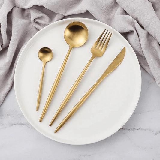 24-Piece Stainless Steel Flatware Set with Mirror Finish for Everyday & Formal Dining