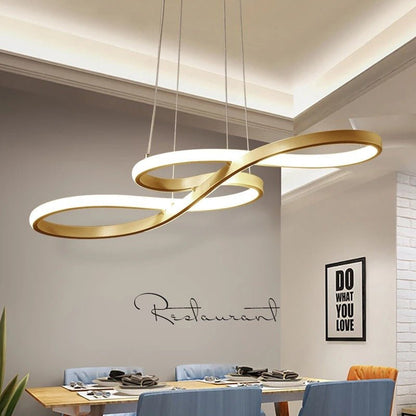 Circular Aluminum Ceiling Fixture Dimmable LED 30 in Ring Hanging Light for Dining Table Kitchen Island Modern Overhead Chandelier with Remo
