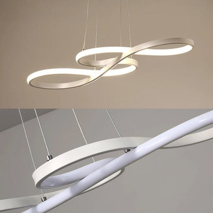 Modern Circle Hanging Fixture with Remote Dimming for Dining Room & Kitchen Island Adjustable Height 47 in Black White Gold Finish Contempor