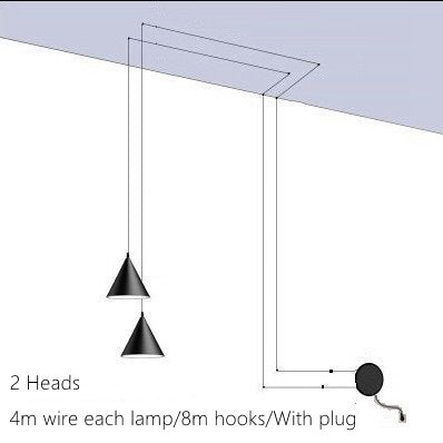 Industrial Hanging Ceiling Light with Adjustable Cord – Black Iron Single-Socket Fixture for Kitchen Island, Dining Room & Bedroom – E27