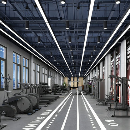LED Strip Fixture Aluminum 59 in Black Suspended Office Gym Workstation Retail Shop Recessed Commercial Task Light Panel