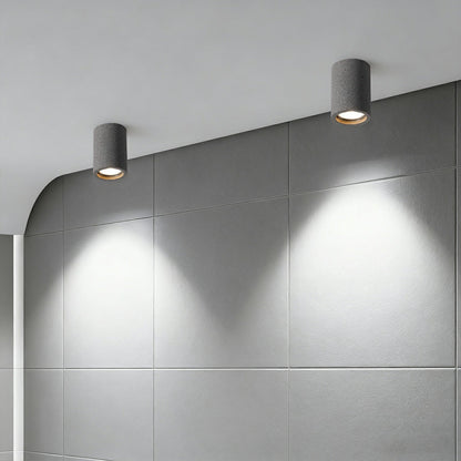 Cylinder Ceiling Spotlight Gray Aluminum GU10 7W LED for Kitchen Bedroom Living Room Hallway Modern Industrial Minimalist Architectural Acce