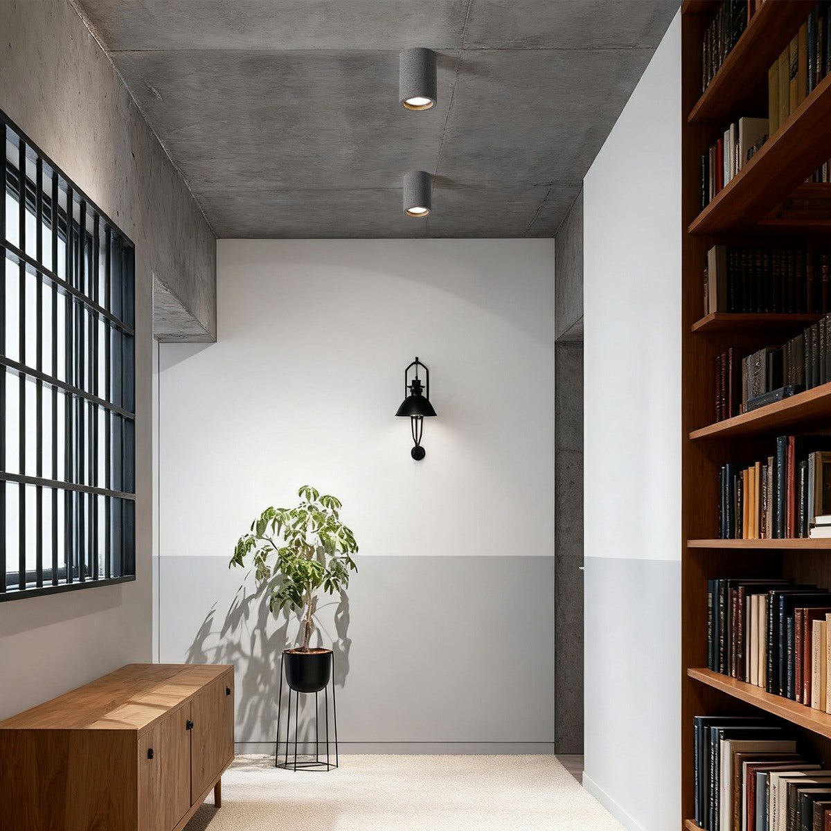 Cylinder Ceiling Spotlight Gray Aluminum GU10 7W LED for Kitchen Bedroom Living Room Hallway Modern Industrial Minimalist Architectural Acce