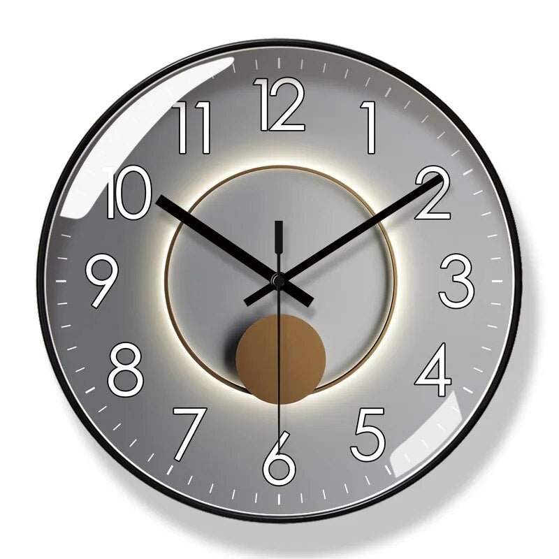 Nordic Minimalist Wall Clock Quartz Silent Non-Ticking Modern Round Wall Clock for Living Room Bedroom Office Home Decor