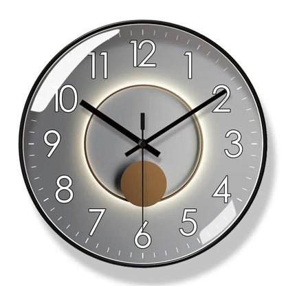 Nordic Minimalist Wall Clock Quartz Silent Non-Ticking Modern Round Wall Clock for Living Room Bedroom Office Home Decor