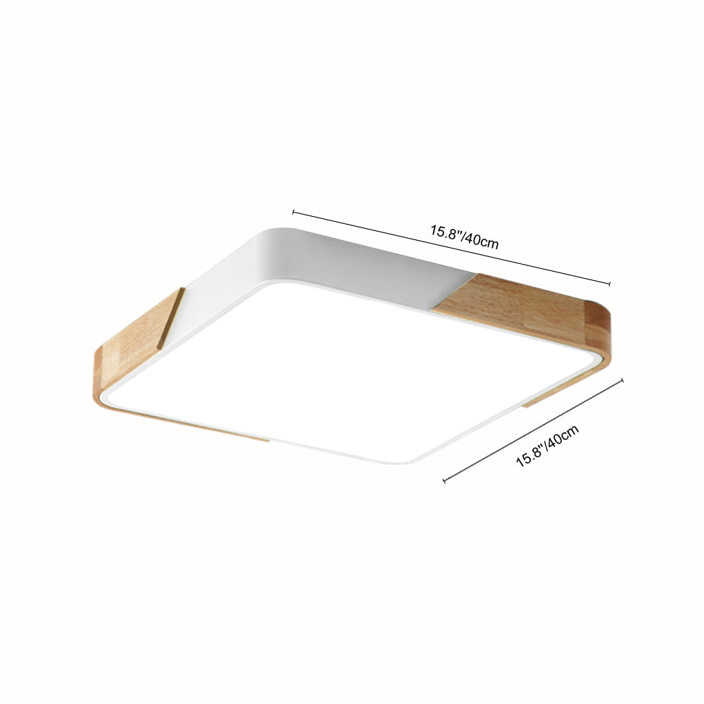 Flush-Mount LED Ceiling Light with Adjustable Brightness & Color Temperature – Modern Rectangular Fixture for Kitchen, Office, Bedroom &