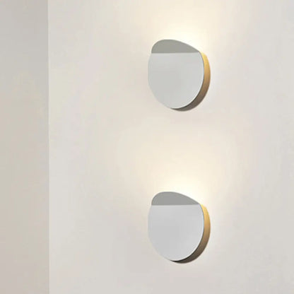 LED Wall Sconce Indoor Hallway Light Round Metal Fixture Black White Gray Gold Bronze Adjustable Brightness Corridor Entryway Hardwired