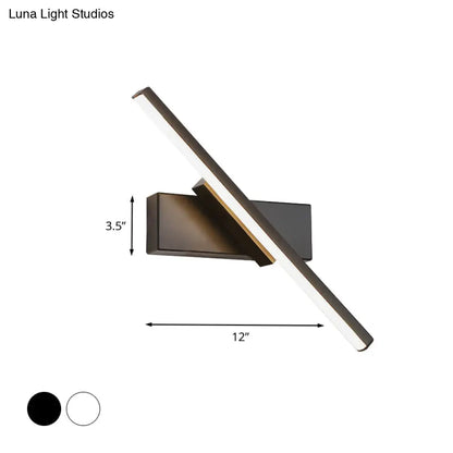 Metal Linear LED Sconce Swivel Adjustable Acrylic Shade for Bedroom Hallway Bathroom Living Room Contemporary Hardwired 12-Inch