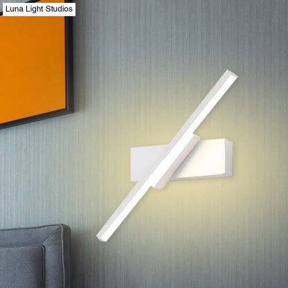 Metal Linear LED Sconce Swivel Adjustable Acrylic Shade for Bedroom Hallway Bathroom Living Room Contemporary Hardwired 12-Inch