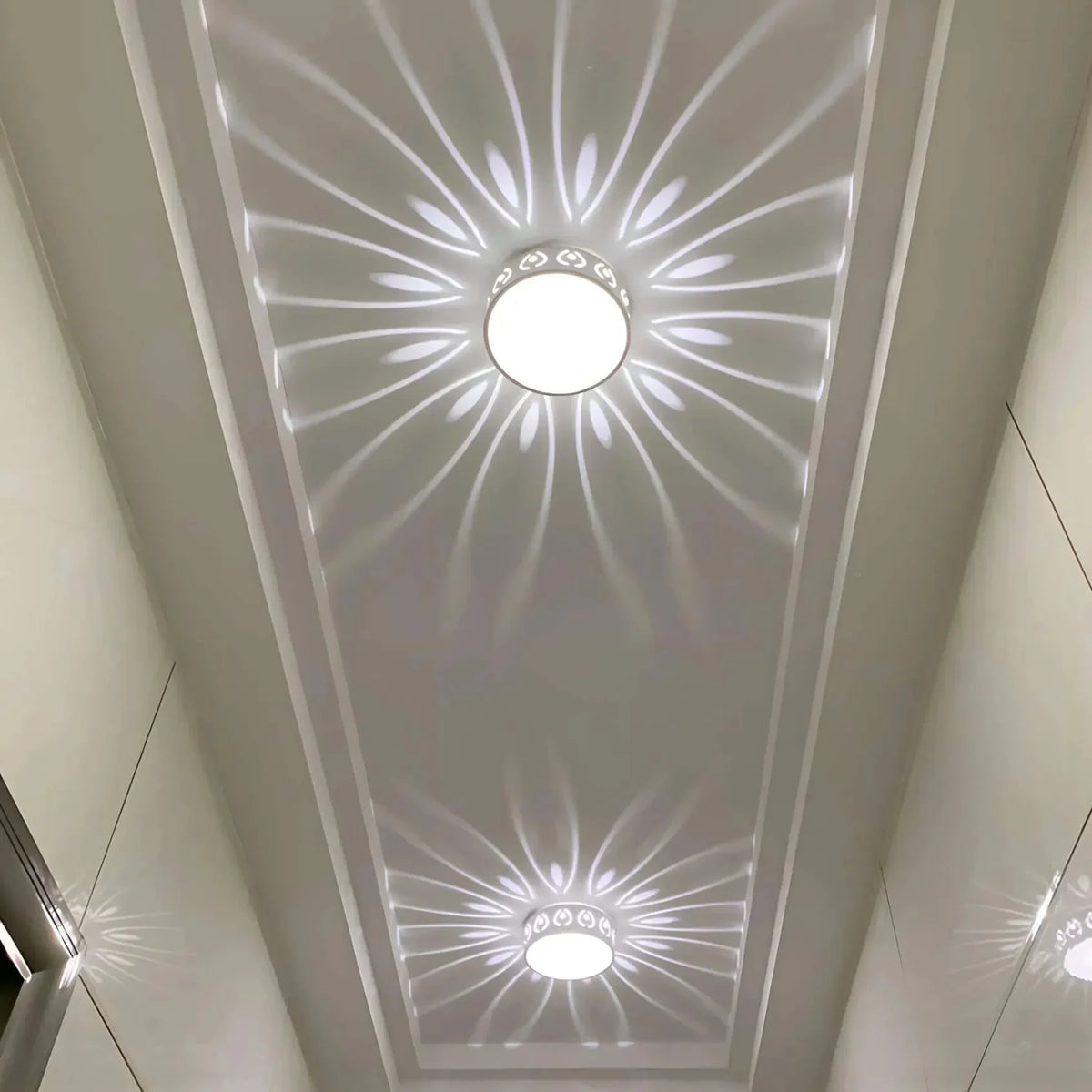 LED Flush Mount Ceiling Light with Crystal Acrylic Prism Pattern for Foyer Entryway Hallway Selectable Warm Cool White Surface Install