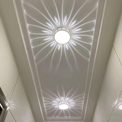 LED Flush Mount Ceiling Light with Crystal Acrylic Prism Pattern for Foyer Entryway Hallway Selectable Warm Cool White Surface Install