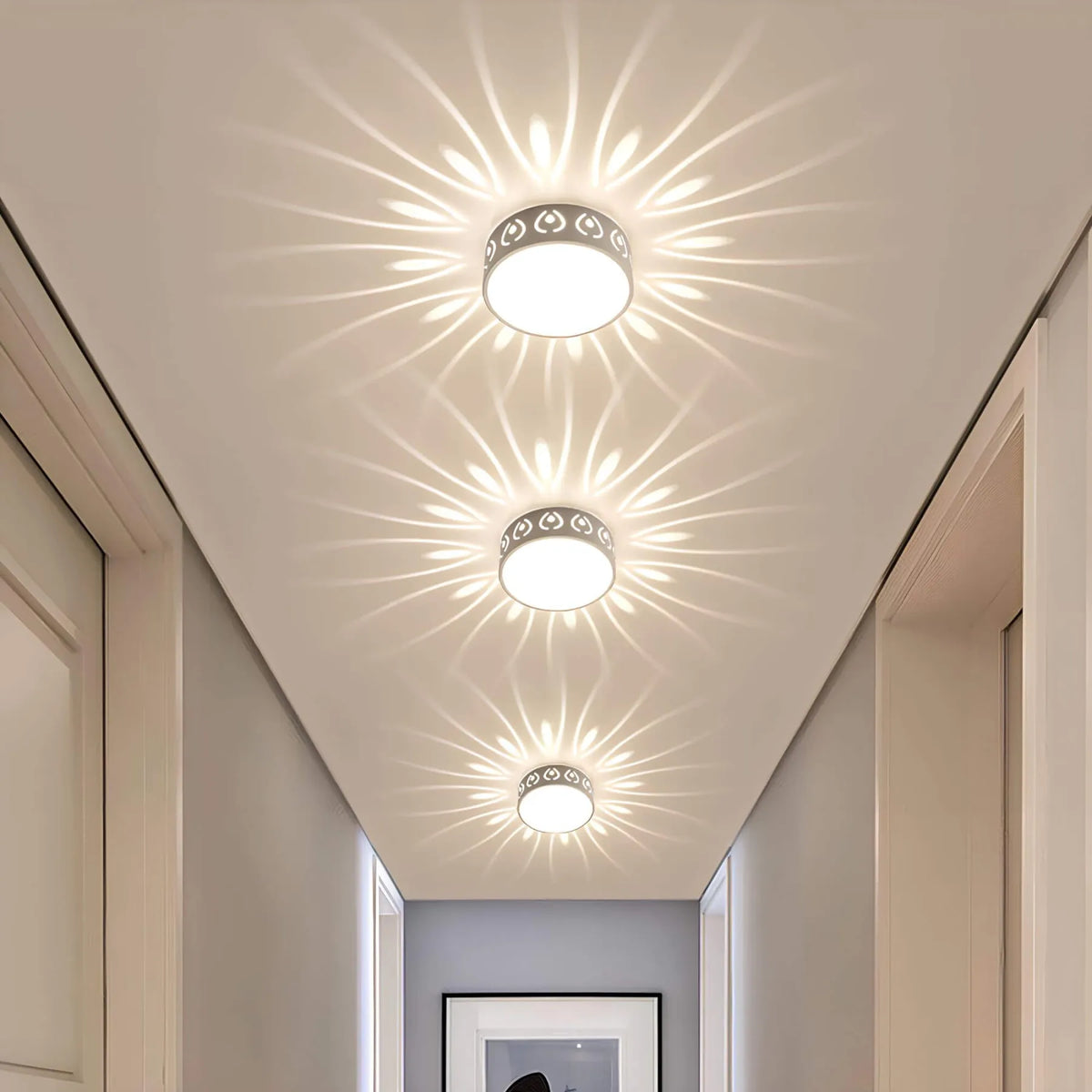 LED Ceiling Light Fixture for Hallway Entryway and Porch – Crystal Accent Flush Mount Lighting for Modern Homes