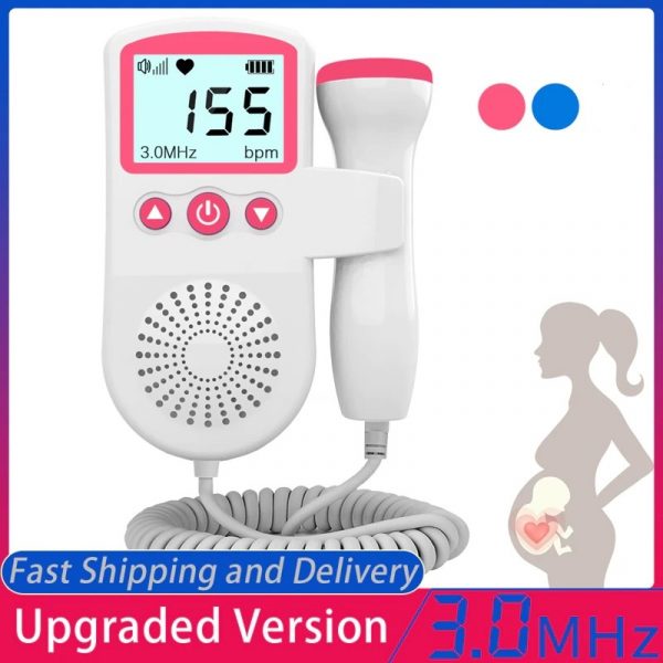Handheld Fetal Heart Rate Monitor for Home Pregnancy Monitoring with LCD Display & Audio Speaker