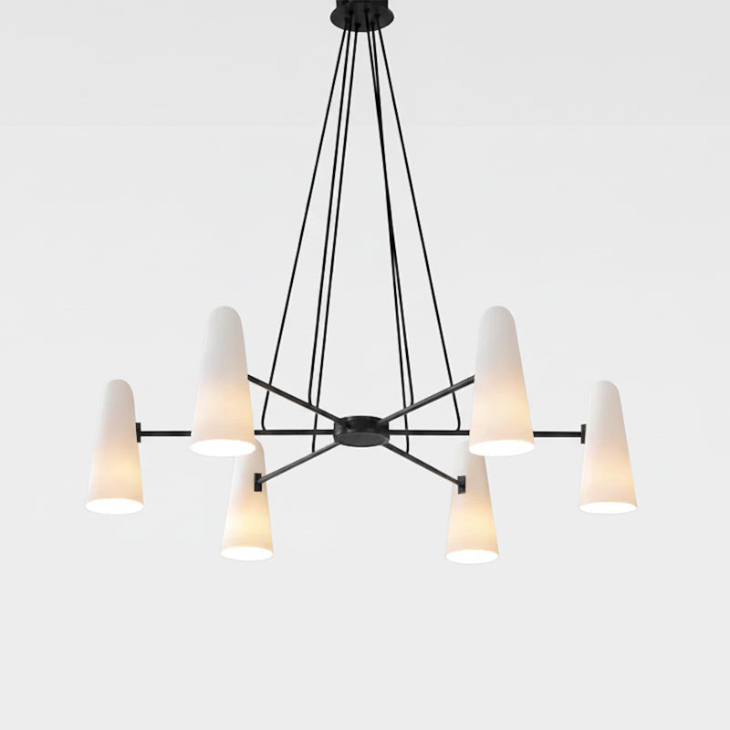 Overhead Light Fixture with Frosted Globes in Metal Frame for Dining or Living Spaces 6 to 8 Arms Extendable Cord