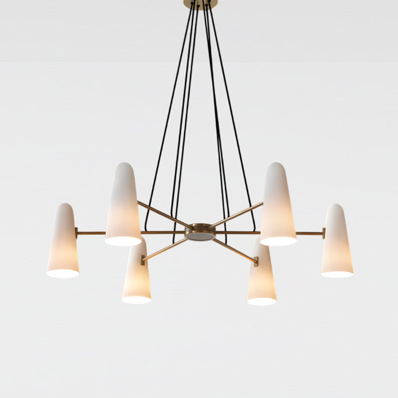 Overhead Light Fixture with Frosted Globes in Metal Frame for Dining or Living Spaces 6 to 8 Arms Extendable Cord