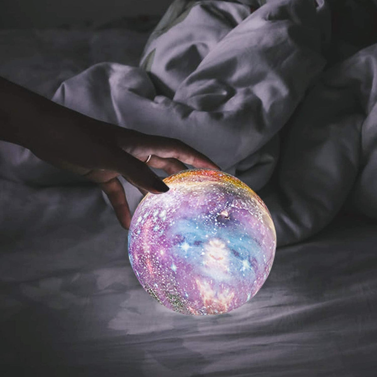 Rechargeable Star Projection Night Light – Touch Control LED Mood Lamp for Bedroom, Nursery & Relaxation – Portable Cordless Ambient