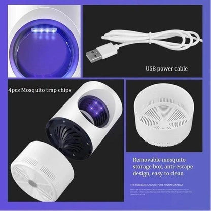 Indoor Outdoor UV Mosquito Trap with Silent Fan & Anti-Escape Chamber for Home Patio Bedroom