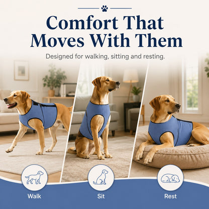 Ortekor Dog Calming Wrap Vest for Thunderstorms, Fireworks & Travel - Breathable Adjustable Comfort Shirt for Stressful Moments