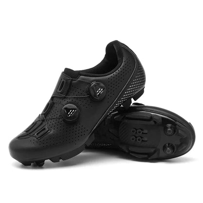 Dual-Dial Cycling Shoes for Road and Mountain Biking with Breathable Mesh Upper and Stiff Rubber Sole for Men and Women