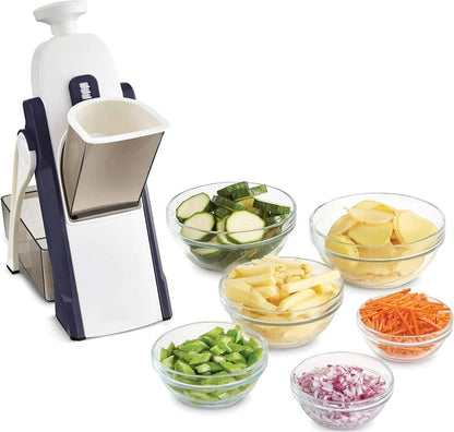 Lever-Action Produce Cutter with Adjustable Blades for Uniform Slicing and Dicing in Seconds | Kitchen Prep Tool for Vegetables, Fruits, Sal