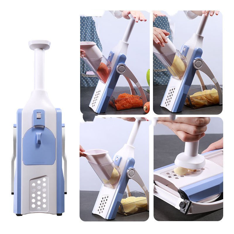 Lever-Action Produce Cutter with Adjustable Blades for Uniform Slicing and Dicing in Seconds | Kitchen Prep Tool for Vegetables, Fruits, Sal