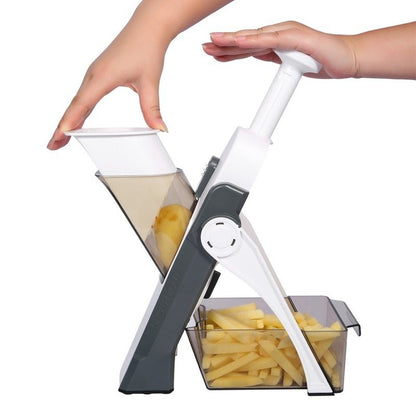 Lever-Action Produce Cutter with Adjustable Blades for Uniform Slicing and Dicing in Seconds | Kitchen Prep Tool for Vegetables, Fruits, Sal