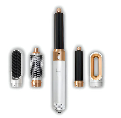 5-in-1 Blow Dryer Brush 1000W Hot Air Styling Tool with Interchangeable Attachments for Curling Volumizing Straightening Women's Hair Dryer