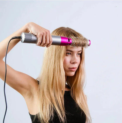 5-in-1 Blow Dryer Brush 1000W Hot Air Styling Tool with Interchangeable Attachments for Curling Volumizing Straightening Women's Hair Dryer