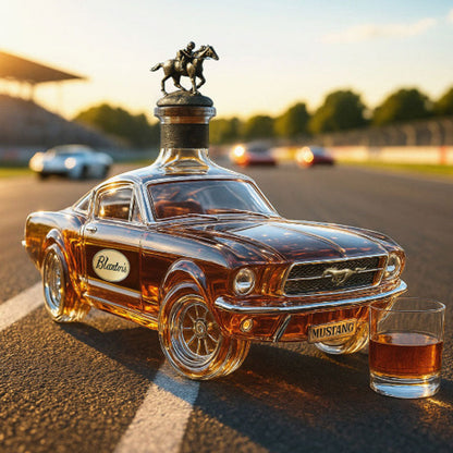 Pony Car Glass Liquor Bottle for Spirit Collectors & Bar Decor