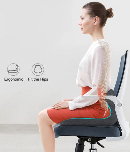 Office Chair Cushion for Back Support, Memory Foam Car Seat Cushion, Ergonomic Coccyx Cushion for Tailbone Pain Relief