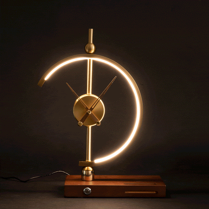LED Desk Lamp with Wireless Charging Pad and Clock Display for Bedroom Nightstand Office Table Adjustable Brightness Qi Compatible 10W