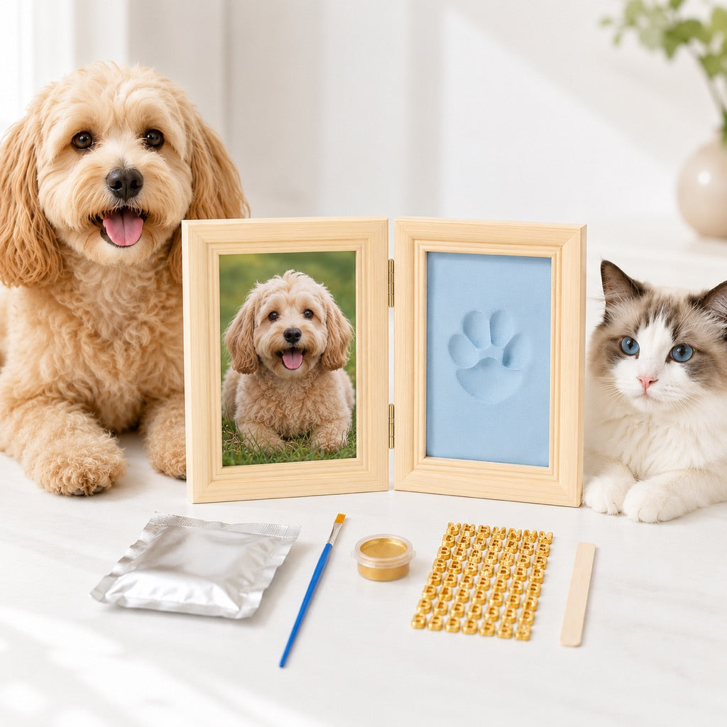 Ortekor Pet Paw Print Frame Kit for Dogs & Cats - DIY Keepsake Photo Frame for Home Display, First Paw Memories & Pet Loss Sympathy Gift