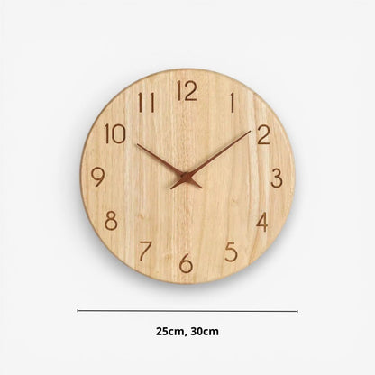 Whisper-Quiet Wooden Wall Clock – Handcrafted Timber Timepiece with Silent Sweep Movement for Living Room, Bedroom, Kitchen & Office Decor