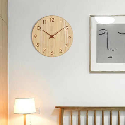 Whisper-Quiet Wooden Wall Clock – Handcrafted Timber Timepiece with Silent Sweep Movement for Living Room, Bedroom, Kitchen & Office Decor