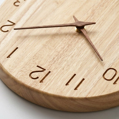 Whisper-Quiet Wooden Wall Clock – Handcrafted Timber Timepiece with Silent Sweep Movement for Living Room, Bedroom, Kitchen & Office Decor