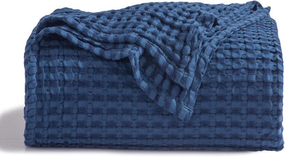 Cotton Throw Blanket Cooling, Bamboo Cooling Blanket for Hot Sleepers, Lightweight Queen Size Blanket for Summer