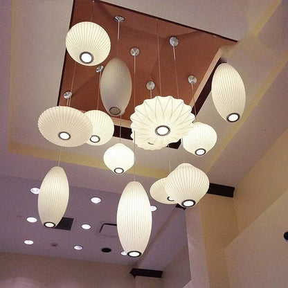 Handwoven Silk Sphere Suspension Fixture White for Dining Areas Living Rooms Bedrooms Ambient Overhead Lighting Touch Control Iron Frame Wov