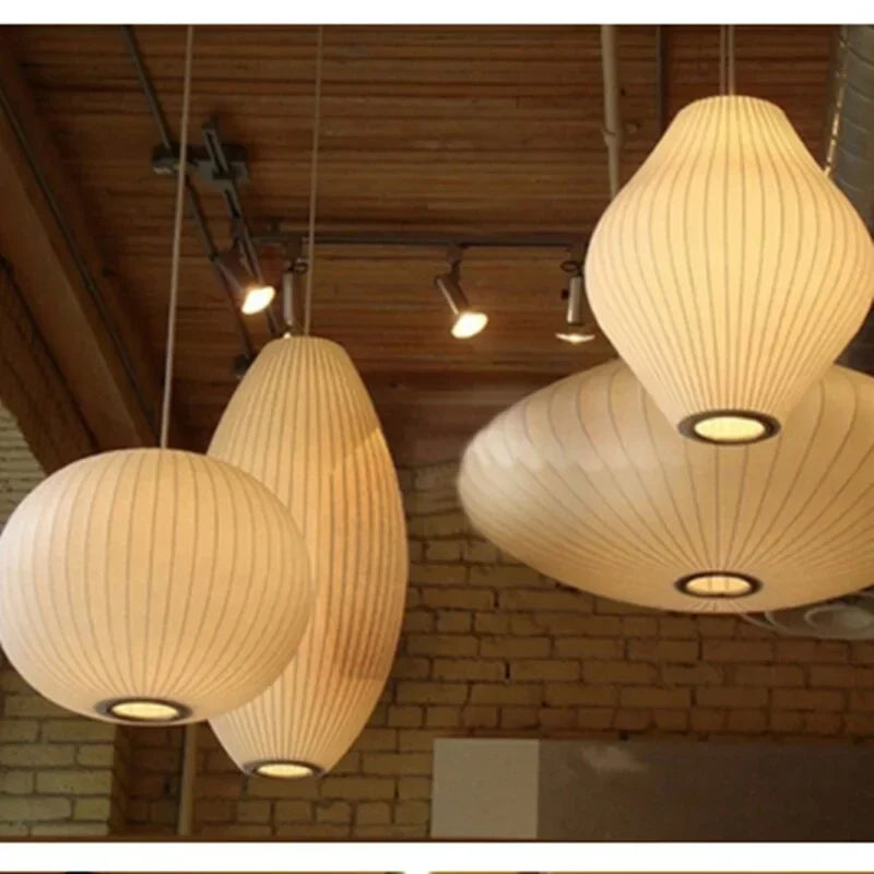 Handwoven Silk Sphere Suspension Fixture White for Dining Areas Living Rooms Bedrooms Ambient Overhead Lighting Touch Control Iron Frame Wov