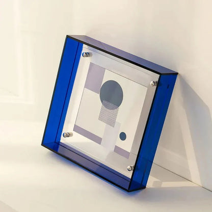 Clear Acrylic Floating Picture Frame for Desktop & Wall Display - Modern Freestanding Photo Holder for Home Office, Bedroom, Living Room