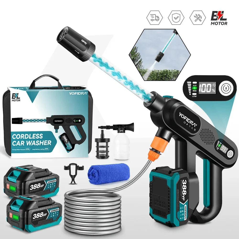 Cordless Pressure Washer 3200 PSI 5-Speed with Foam Cannon for Cars Decks Patios Home Outdoor