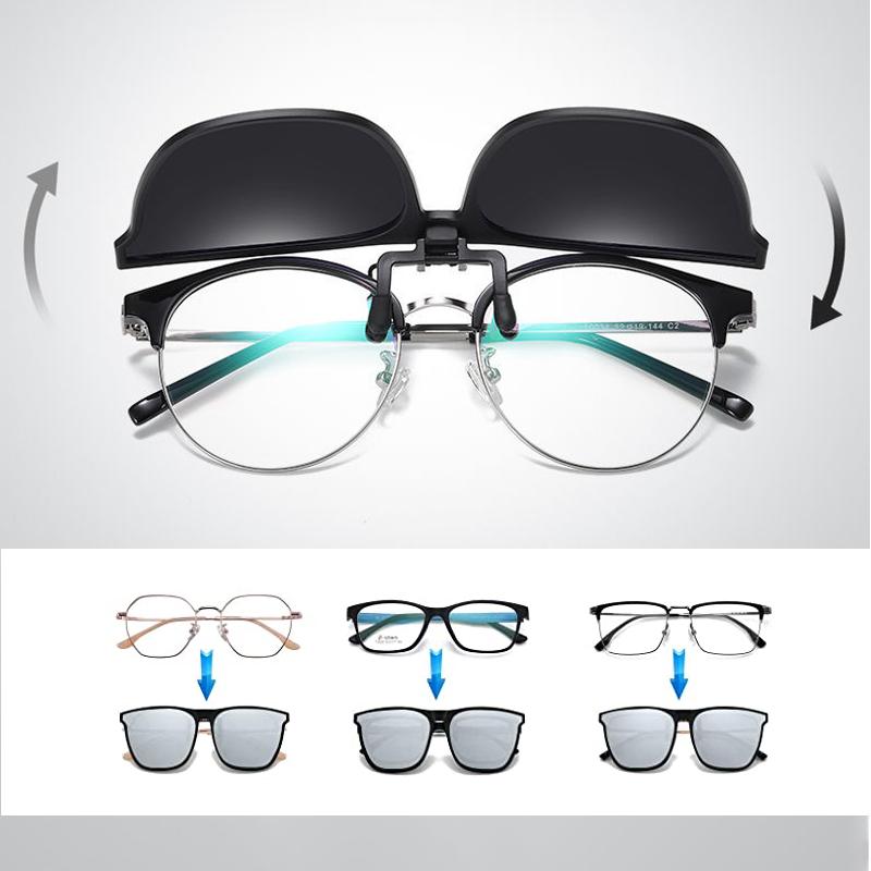 Clip-On Flip-Up Polarized Sunglasses for Prescription Glasses | UV400 Protection Lightweight Driving Eyewear Accessory Outdoor Sports Fishin